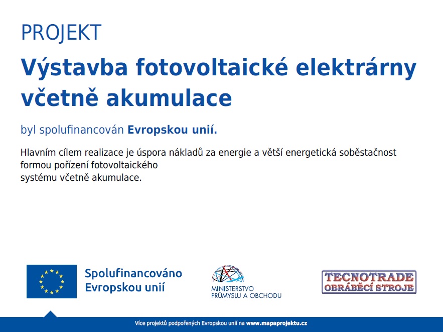 Pamětní deska projektu výstavy FVE včetně akumulace